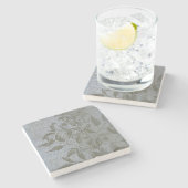 Dessous-de-verre En Pierre Fleur de Bleu I (Côté)