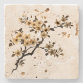 Dessous-de-verre En Pierre Fleur de cerise (Devant)