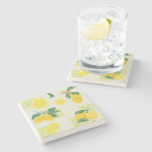 Dessous-de-verre En Pierre Fleur de Citron (Côté)