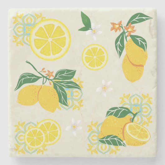 Dessous-de-verre En Pierre Fleur de Citron (Devant)