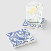 Dessous-de-verre En Pierre Fleur de grenade (Côté)