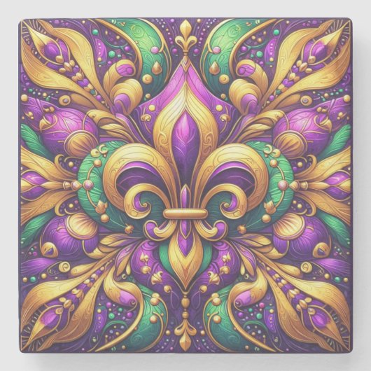 Dessous-de-verre En Pierre fleur de lis (Devant)