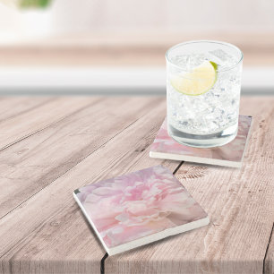 Dessous-de-verre En Pierre Fleur de pivoine rose