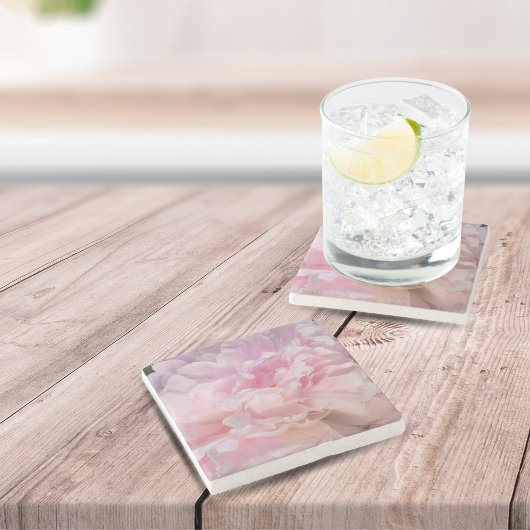 Dessous-de-verre En Pierre Fleur de pivoine rose