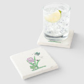 Dessous-de-verre En Pierre Fleur Iris Violet (Côté)