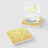 Dessous-de-verre En Pierre Fleur jaune (Côté)