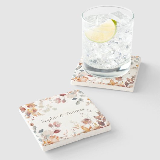 Dessous-de-verre En Pierre Fleur Moderne (Côté)