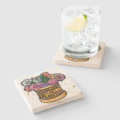 Dessous-de-verre En Pierre Fleur Où vous êtes planté (Côté)