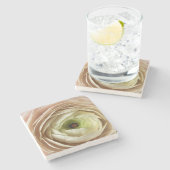 Dessous-de-verre En Pierre Fleur Ranunculus (Côté)