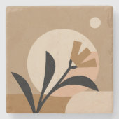 Dessous-de-verre En Pierre Fleur Sun Boho (Devant)