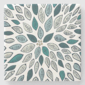 Dessous-de-verre En Pierre Fleur turquoise de dahlia (Devant)