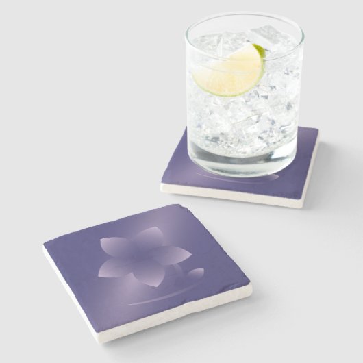 Dessous-de-verre En Pierre Fleur violette (Côté)