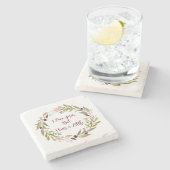 Dessous-de-verre En Pierre Fleur Wreath J'Aime Jésus Mais J'Aime Un Peu (Côté)