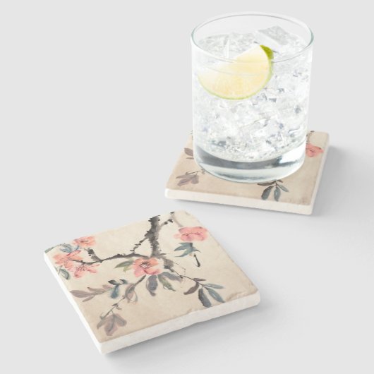 Dessous-de-verre En Pierre Fleurs (Côté)