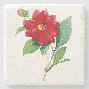 Dessous-de-verre En Pierre Fleurs : A010 Dhalia Doble -