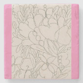 Dessous-de-verre En Pierre Fleurs abondantes (Devant)