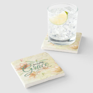 Dessous-de-verre En Pierre Fleurs Amazing Grace et libellule