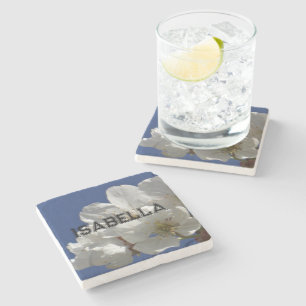 Dessous-de-verre En Pierre Fleurs blanches mignonnes