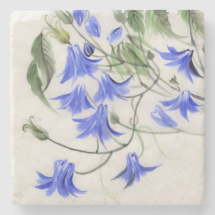 Dessous-de-verre En Pierre Fleurs bleues