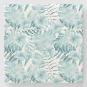 Dessous-de-verre En Pierre Fleurs d'Aqua de Menthe Tropicale (Devant)