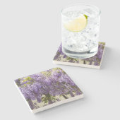 Dessous-de-verre En Pierre Fleurs de bisteria violet (Côté)