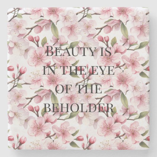 Dessous-de-verre En Pierre Fleurs de cerisier rose joli (Devant)