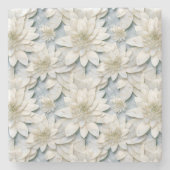 Dessous-de-verre En Pierre Fleurs de Lotus Bleues Blances (Devant)