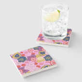 Dessous-de-verre En Pierre Fleurs de printemps (Côté)