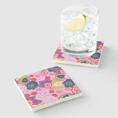 Dessous-de-verre En Pierre Fleurs de printemps (Côté)