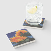 Dessous-de-verre En Pierre Fleurs de soleil (Côté)