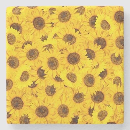 Dessous-de-verre En Pierre Fleurs de soleil (Devant)