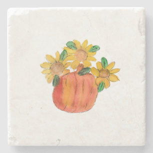 Dessous-de-verre En Pierre Fleurs de soleil citrouilles