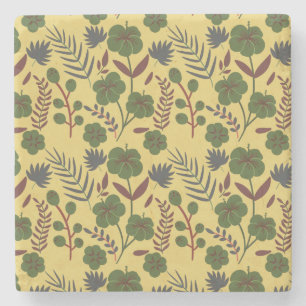 Dessous-de-verre En Pierre Fleurs et papillons floraux motifs sans soudure