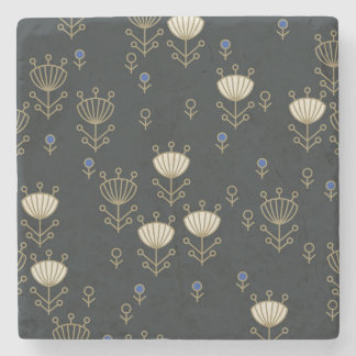 Dessous-de-verre En Pierre Fleurs ethniques : Conception ornementale Vintage