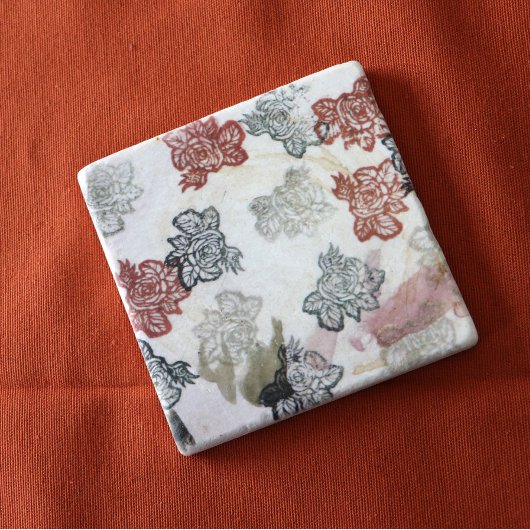 Dessous-de-verre En Pierre Fleurs les années 70 rétro