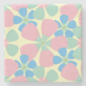 Dessous-de-verre En Pierre Fleurs Pastel Printemps (Devant)