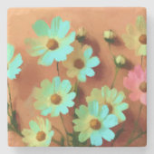 Dessous-de-verre En Pierre Fleurs Zinnia Elegans (Devant)