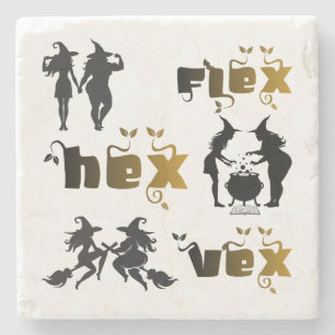 Dessous-de-verre En Pierre Flex. Hex. Vex. Sorcières Body Positive et Diverse
