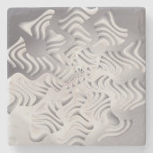 Dessous-de-verre En Pierre flocon de neige argenté (Devant)