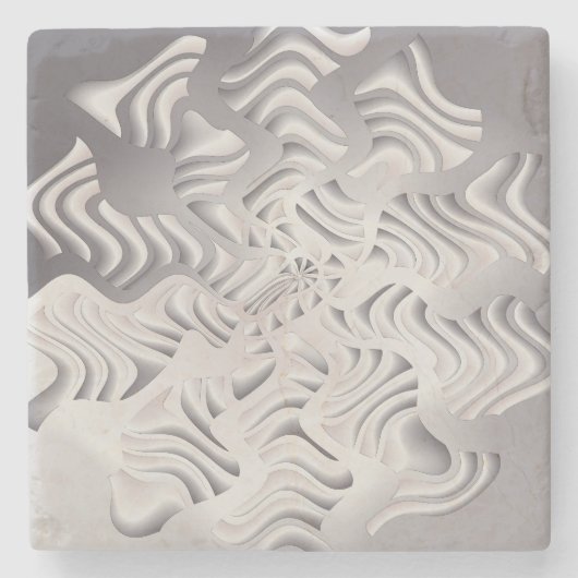 Dessous-de-verre En Pierre flocon de neige argenté (Devant)