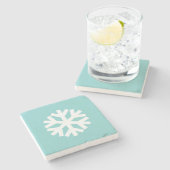 Dessous-de-verre En Pierre Flocon de neige bleu (Côté)