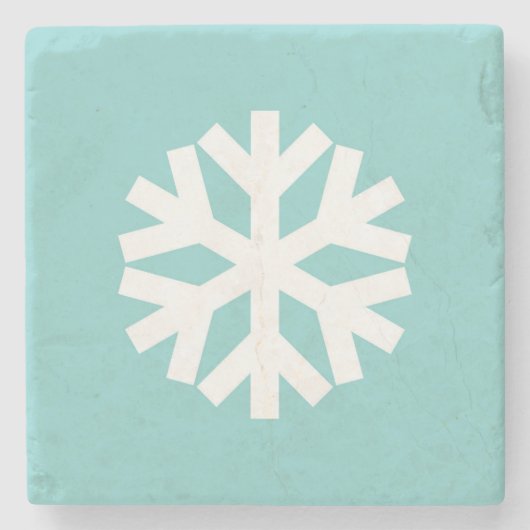 Dessous-de-verre En Pierre Flocon de neige bleu (Devant)