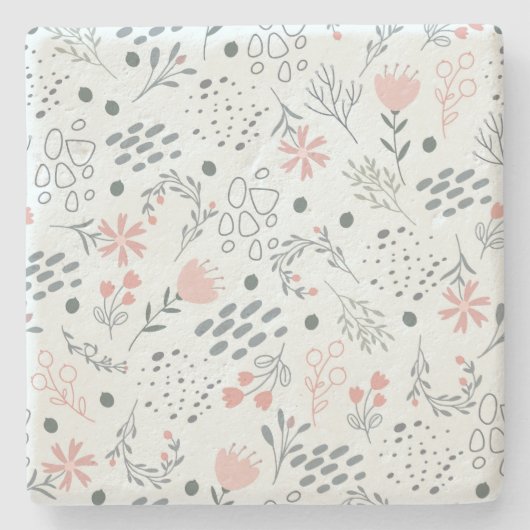 Dessous-de-verre En Pierre Floral (Devant)