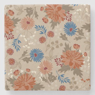 Dessous-de-verre En Pierre Floral Afficher Chrysanthemum Dessous de verre de