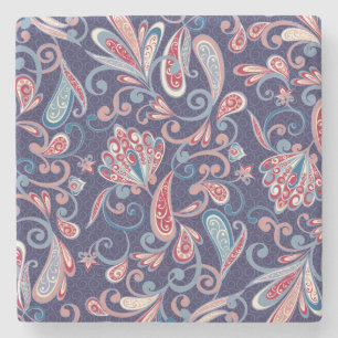 Dessous-de-verre En Pierre Floral Ethnique : Abstrait Oriental Sans Seamless.