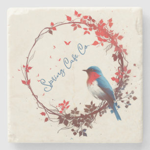 Dessous-de-verre En Pierre Flore d'oiseaux de printemps