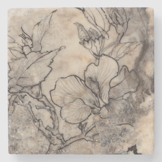 Dessous-de-verre En Pierre Flore tatouée I (Devant)