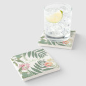 Dessous-de-verre En Pierre Flore tropicale (Côté)