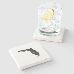 Dessous-de-verre En Pierre Florida Love State Formé Black Chalkboard