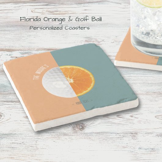 Dessous-de-verre En Pierre Florida Orange Golf Ball